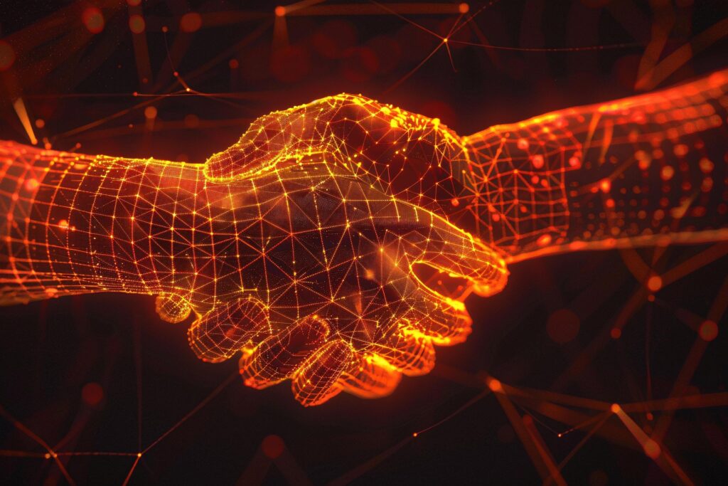 Poignée de mains digitale. consultant SEO Noisy le grand Vladan jankovic